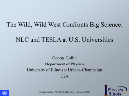 The Wild, Wild West Confronts Big Science: NLC and TESLA at U.S.