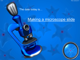 1 of 8  Peter Loader @ TLT  The date today is…  Making a microscope slide.
