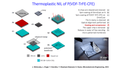 Thermoplastic NIL of P(VDF-TrFE-CFE) Si chips are cleaved and cleaned Spin-coating of OmniCoat on Si Spin-coating of P(VDF-TrFE-CFE) on OmniCoat The Si stamp is silanized Optical.