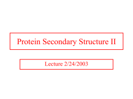 Protein Secondary Structure II Lecture 2/24/2003 Principles of Protein Structure Using the Internet  • Useful online resource:  http://www.cryst.bbk.ac.uk/PPS2/ • Web-based protein course.