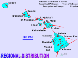Volcanoes of the Island of Hawaii Seven Shield Volcanoes Types of Volcanoes Descriptions and Images Eruption  Mahukona  Loihi.