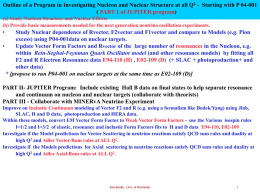 Outline of a Program in Investigating Nucleon and Nuclear Structure at all Q2 - Starting with P 04-001 ( PART 1