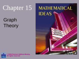 Chapter 15 Graph Theory  © 2008 Pearson Addison-Wesley. All rights reserved Chapter 15: Graph Theory 15.1 15.2 15.3 15.4  Basic Concepts Euler Circuits Hamilton Circuits and Algorithms Trees and Minimum Spanning Trees  15-3-2 ©