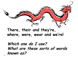 There, their and they’re, where, were, wear and we’re!  Which one do I use? What are these sorts of words known as?