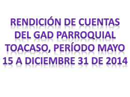 A partir del 15 de mayo de 2014, la parroquia de Toacaso ha iniciado con la transformación, promoviendo cambios estructurales. La Participación Ciudadana.