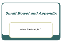 Small Bowel and Appendix  Joshua Eberhardt, M.D. Diseases of the Small Intestine      Inflammatory diseases Neoplasms Diverticular diseases Miscellaneous.