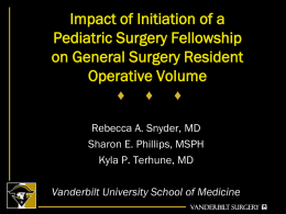 Impact of Initiation of a Pediatric Surgery Fellowship on General Surgery Resident Operative Volume ♦  ♦  ♦  Rebecca A.