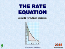 THE RATE EQUATION A guide for A level students KNOCKHARDY PUBLISHING  SPECIFICATIONS KNOCKHARDY PUBLISHING  THE RATE EQUATION INTRODUCTION This Powerpoint show is one of several produced to.