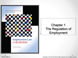 Chapter 1 The Regulation of Employment  McGraw-Hill/Irwin  Copyright © 2012 by The McGraw-Hill Companies, Inc.