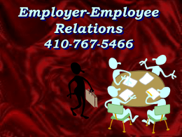 Employer-Employee Relations 410-767-5466 Purpose of Counseling Maintain open lines of communication Ensure that expectations are understood Prevent need for disciplinary action.