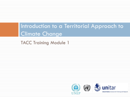 Introduction to a Territorial Approach to Climate Change TACC Training Module 1