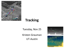 Tracking Tuesday, Nov 25  Kristen Grauman UT-Austin Announcements • My Wed office hours 1-2 pm – (and Thurs 2-3 pm)  • Pset 4 out today, due.