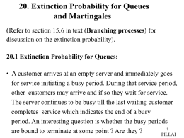 20. Extinction Probability for Queues and Martingales (Refer to section 15.6 in text (Branching processes) for discussion on the extinction probability). 20.1 Extinction Probability.