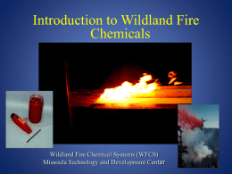 Introduction to Wildland Fire Chemicals  Wildland Fire Chemical Systems (WFCS) Missoula Technology and Development Center.