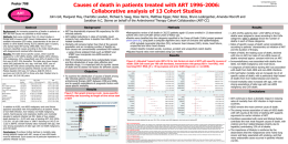 Causes of death in patients treated with ART 1996-2006: Collaborative analysis of 13 Cohort Studies  Poster 708  ART Cohort Collaboration  John Gill, Margaret May, Charlotte.