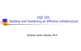 CQI 101:  Building and Sustaining an Effective Infrastructure  Kimberly Gentry Sperber, Ph.D.