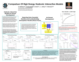 Comparison Of High Energy Hadronic Interaction Models G. Battistoni(1), R. Ganugapati(2), A.Karle(2), J.