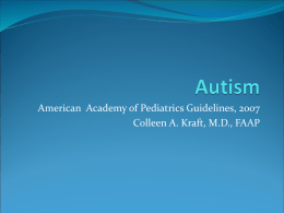 American Academy of Pediatrics Guidelines, 2007 Colleen A. Kraft, M.D., FAAP.