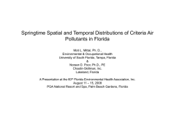Springtime Spatial and Temporal Distributions of Criteria Air Pollutants in Florida Moti L.