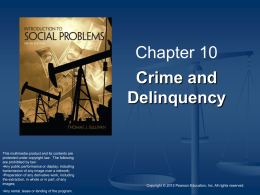 Chapter 10 Crime and Delinquency  This multimedia product and its contents are protected under copyright law.