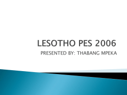 PRESENTED BY: THABANG MPEKA   May 2006   To evaluate the coverage as well as content errors of the 2006 population and housing census.