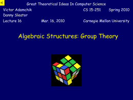 Great Theoretical Ideas In Computer Science  Victor Adamchik Danny Sleator Lecture 16  CS 15-251 Mar.