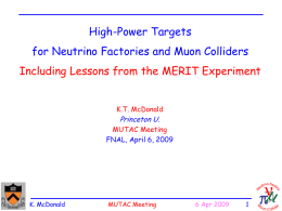 High-Power Targets for Neutrino Factories and Muon Colliders Including Lessons from the MERIT Experiment K.T.