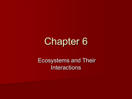 Chapter 6 Ecosystems and Their Interactions “You could cover the whole world with asphalt, but sooner or later green grass would break through.” Ilya.