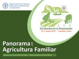 Panorama Agricultura Familiar de  la  Presenta: Dra. Nuria Urquía Fernández  Representante de la FAO en México.