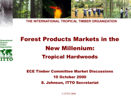 THE INTERNATIONAL TROPICAL TIMBER ORGANIZATION  Forest Products Markets in the New Millenium: Tropical Hardwoods ECE Timber Committee Market Discussions  10 October 2000 S.