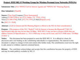 Project: IEEE 802.15 Working Group for Wireless Personal Area Networks (WPANs) July 2000  doc.: IEEE 802.15-00/188r1  Submission Title: [TG1 WPAN2 Call for Interest.
