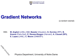 Gradient Networks (a random tutorial)  With:  M. Anghel (LANL), K.E. Bassler (Houston), G.