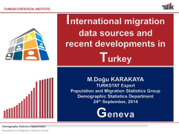TURKISH STATISTICAL INSTITUTE  Demography Statistics Department Population and Migration Statistics Group TURKISH STATISTICAL INSTITUTE  CONTENT MIGRATION HISTORY OF TURKEY  ADMINISTRATIVE SOURCES  DATA SOURCES  BRIEF CONCLUSION  TRADITIONAL POPULATION CENSUSES  ADDRESS.