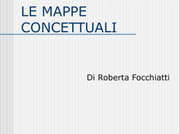 LE MAPPE CONCETTUALI  Di Roberta Focchiatti LA METAFORA DELLA MAPPA  Una mappa rappresenta un territorio. Essa viene organizzata visivamente su un piano, in scala diversa,