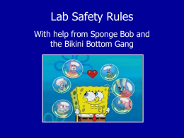 Lab Safety Rules With help from Sponge Bob and the Bikini Bottom Gang.