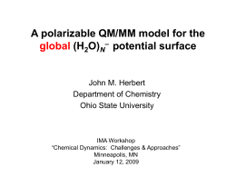 A polarizable QM/MM model for the global (H2O)N– potential surface  John M.