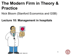 The Modern Firm in Theory & Practice Nick Bloom (Stanford Economics and GSB) Lecture 10: Management in hospitals  Nick Bloom, 149, 2014