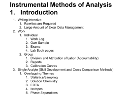 Instrumental Methods of Analysis 1. Introduction 1. Writing Intensive 1. Rewrites are Required 2.