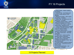 FY 16 Projects 512 15 Projects Planned  1. Cintas Center &ndash; interior caulking and painting 2.