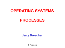 OPERATING SYSTEMS PROCESSES  Jerry Breecher  3: Processes OPERATING SYSTEM Processes What Is In This Chapter? • Process Definition • Scheduling Processes • What Do Processes Do? • Inter-process Communication  3: