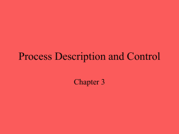 Process Description and Control Chapter 3 Major Requirements of an Operating System • Interleave the execution of several processes to maximize processor utilization while providing.