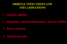 ORBITAL INFECTIONS AND INFLAMMATIONS 1. Orbital cellulitis 2. Idiopathic orbital inflammatory disease (IOID) 3.