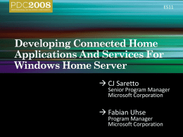ES11   CJ Saretto  Senior Program Manager Microsoft Corporation   Fabian Uhse  Program Manager Microsoft Corporation.