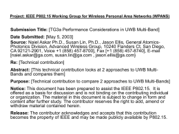 Project: IEEE P802.15 Working Group for Wireless Personal Area Networks (WPANS)  Submission Title: [TG3a Performance Considerations in UWB Multi-Band] Date Submitted: [May.