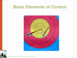 Basic Elements of Control  Copyright © Houghton Mifflin Company. All rights reserved.  20–1