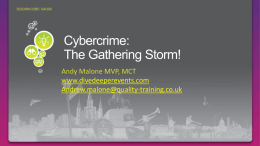 www.divedeeperevents.com Andrew.malone@quality-training.co.uk In attending this session you agree that any software demonstrated comes absolutely with NO WARRANTY.