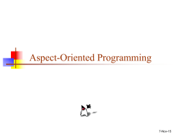 Aspect-Oriented Programming  7-Nov-15 Programming paradigms   Procedural programming       Functional programming        Proving a theorem by finding values for the free variables Prolog  Object-oriented programming (OOP)      Evaluating a function defined.