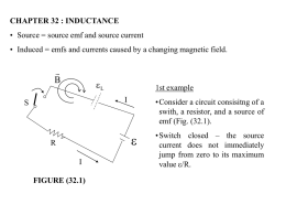 CHAPTER 32 : INDUCTANCE • Source = source emf and source current • Induced = emfs and currents caused by a changing.