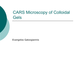 CARS Microscopy of Colloidal Gels  Evangelos Gatzogiannis CARS (Coherent Anti-Stokes Raman) CARS Microscopy   M.