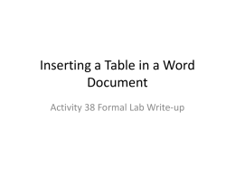 Inserting a Table in a Word Document Activity 38 Formal Lab Write-up.